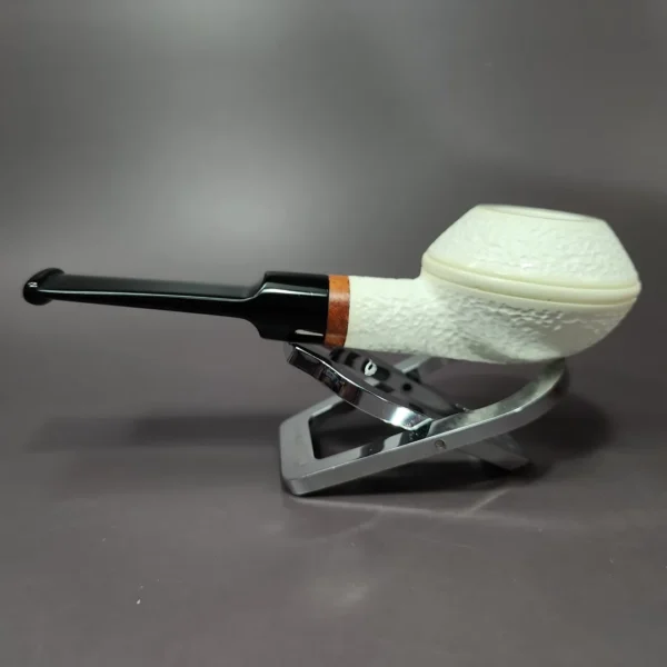 MBSD Meerschaum Deluxe Squat Rhodesian Block Meerschaum Pipe Briar-Mortise - Image 6