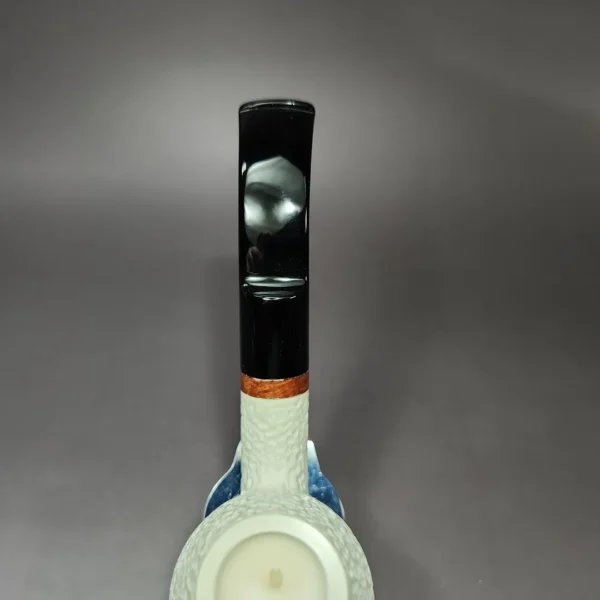 MBSD Meerschaum Deluxe Rusticated Brandy Block Meerschaum Pipe Briar-Mortise - Image 7