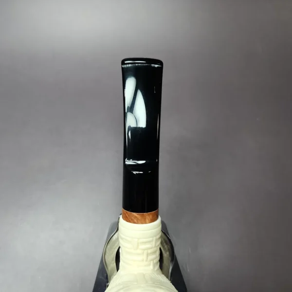 MBSD Meerschaum Deluxe Masonic Rhodesian Block Meerschaum Pipe, Briar-Mortise - Image 7