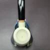 MBSD Meerschaum Deluxe Smooth Bent Billiard Block Meerschaum Pipe, Briar-Mortise - Image 7