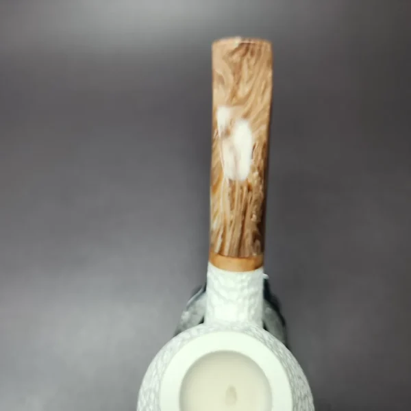 MBSD Meerschaum Deluxe Rusticated Apple Block Meerschaum Pipe, Briar-Mortise - Image 7