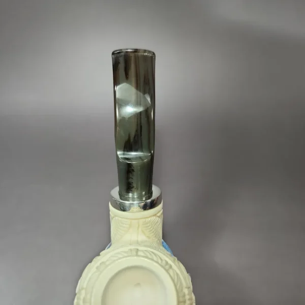 MBSD Meerschaum Silver Reverse Calabash Floral Egg Block Meerschaum Pipe - Image 7