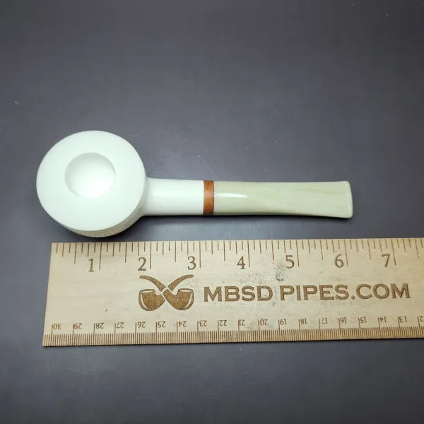 MBSD Meerschaum Deluxe Bullcap Block Meerschaum Pipe Briar-Mortise 9mm - Image 8