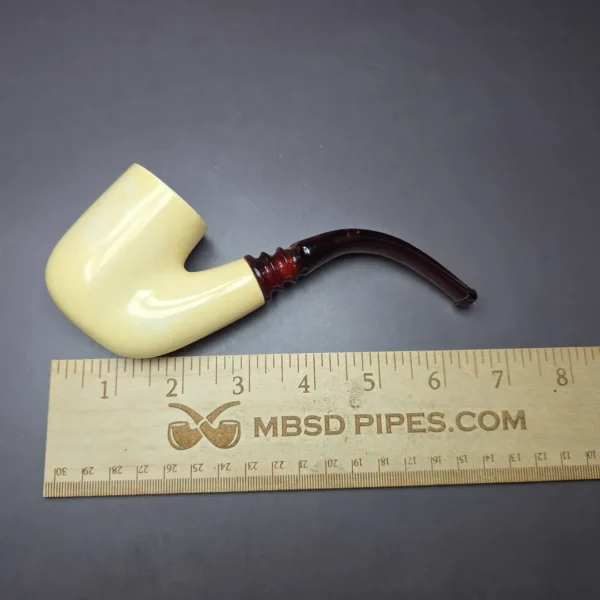 Smooth Oom Paul Estate Block Meerschaum Pipe, Unsmoked - Image 8