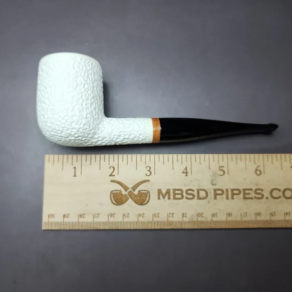 MBSD Meerschaum Deluxe Rusticated Large Billiard Block Meerschaum Pipe, Briar-Mortise - Image 8