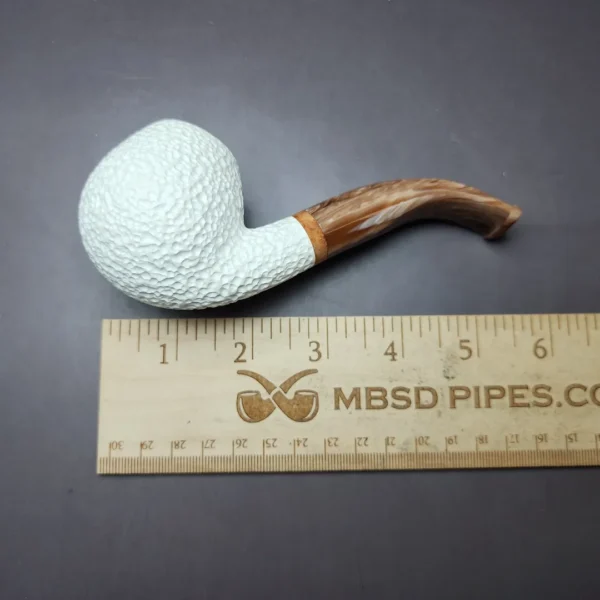MBSD Meerschaum Deluxe Rusticated Apple Block Meerschaum Pipe, Briar-Mortise - Image 8