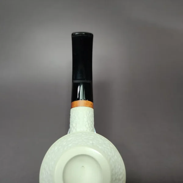 MBSD Meerschaum Deluxe Squat Rhodesian Block Meerschaum Pipe Briar-Mortise - Image 8