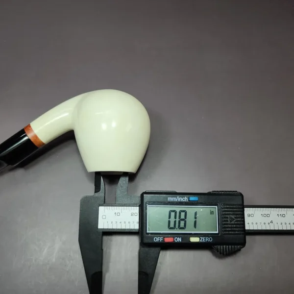 MBSD Meerschaum Deluxe Translucent Brandy Block Meerschaum Pipe, Briar-Mortise - Image 9