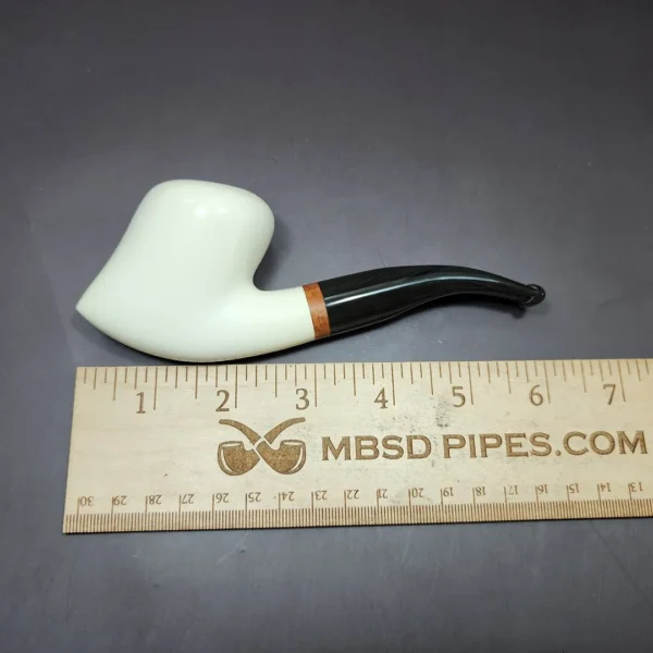 MBSD Meerschaum Deluxe Skater Block Meerschaum Pipe, Briar-Mortise, 9mm - Image 9