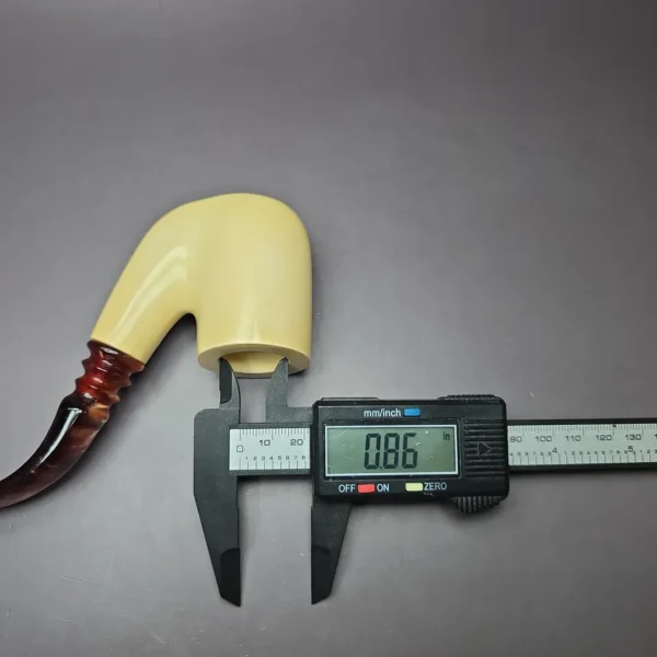 Smooth Oom Paul Estate Block Meerschaum Pipe, Unsmoked - Image 9