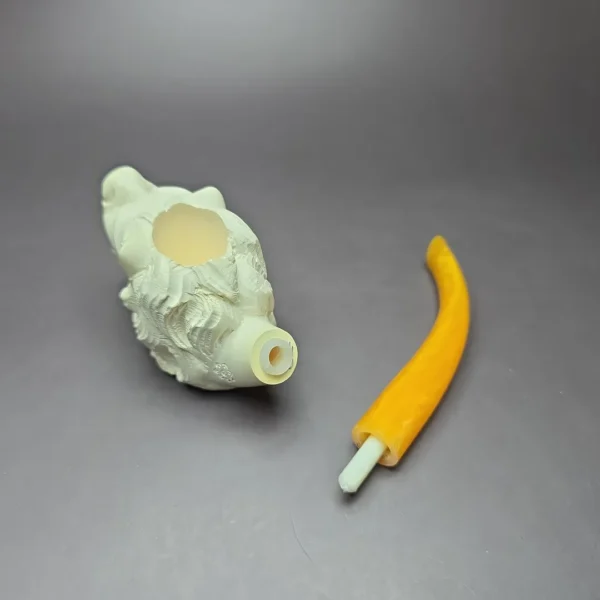 Lion Estate Block Meerschaum Pipe, Unsmoked - Image 9