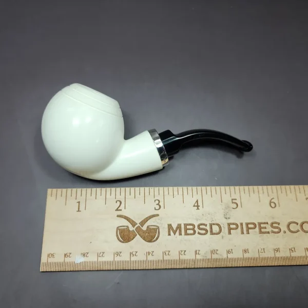 MBSD Meerschaum Deluxe Silver Reverse Calabash Danish Egg Block Meerschaum Pipe - Image 9