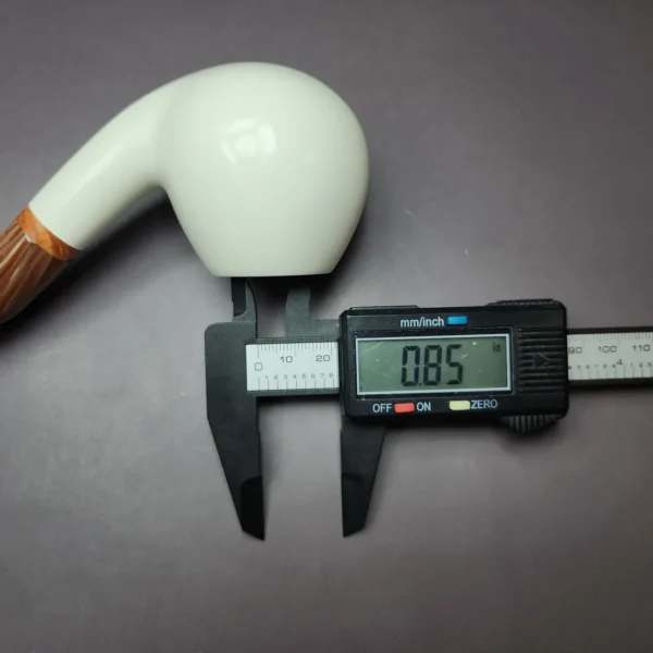 MBSD Meerschaum Deluxe XL Smooth Brandy Block Meerschaum Pipe, Briar-Mortise - Image 9