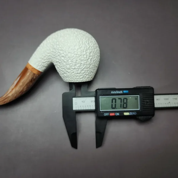 MBSD Meerschaum Deluxe Rusticated Apple Block Meerschaum Pipe, Briar-Mortise - Image 9