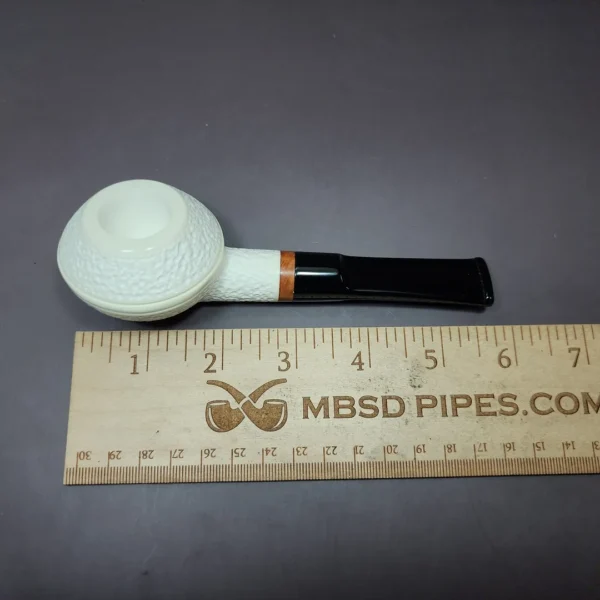 MBSD Meerschaum Deluxe Squat Rhodesian Block Meerschaum Pipe Briar-Mortise - Image 9