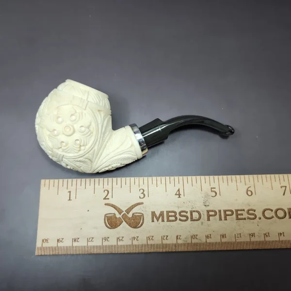 MBSD Meerschaum Silver Reverse Calabash Floral Egg Block Meerschaum Pipe - Image 9