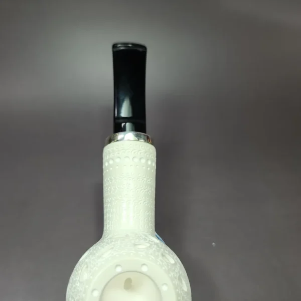 MBSD Meerschaum Silver Reverse Calabash Lattice Tomato Block Meerschaum Pipe - Image 9