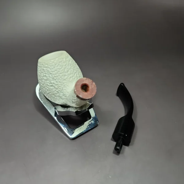 MBSD Meerschaum Deluxe Rusticated Brandy Block Meerschaum Pipe Briar-Mortise - Image 10