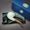 MBSD Meerschaum Deluxe Rusticated Apple Block Meerschaum Pipe, Briar-Mortise - Image 10