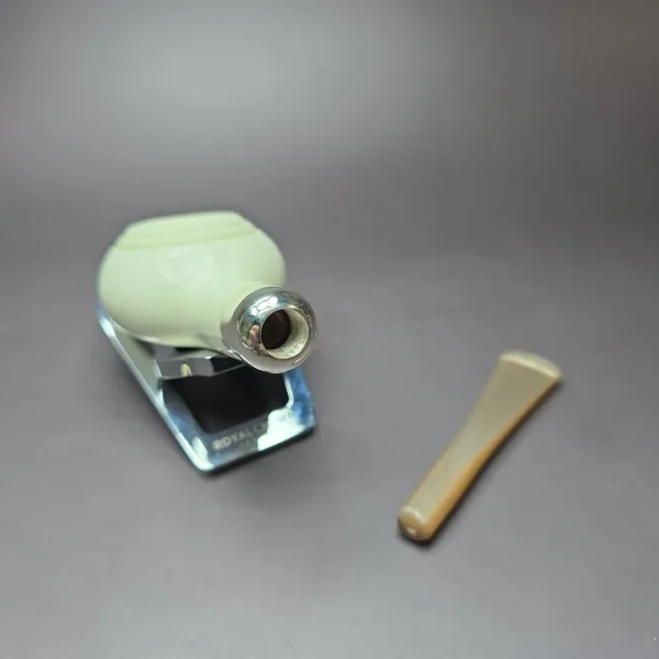 MBSD Meerschaum Deluxe Silver Prince Block Meerschaum Pipe, Briar-Mortise - Image 9