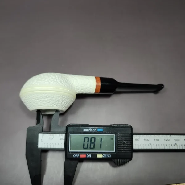 MBSD Meerschaum Deluxe Squat Rhodesian Block Meerschaum Pipe Briar-Mortise - Image 10