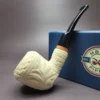 MBSD Meerschaum Deluxe Masonic Rhodesian Block Meerschaum Pipe, Briar-Mortise - Image 12