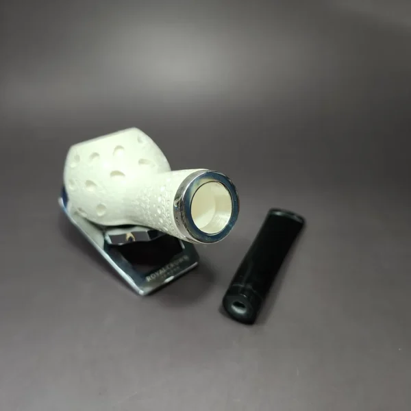 MBSD Meerschaum Silver Reverse Calabash Lattice Tomato Block Meerschaum Pipe - Image 13