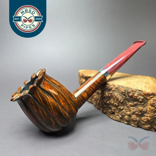 Andrey Kharitonov Smooth Tulip w/ Silver Handmade Briar Pipe, New