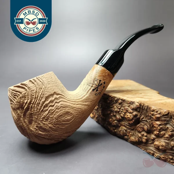 Morgan Bones Sandblasted Bent Apple Briar Pipe, New