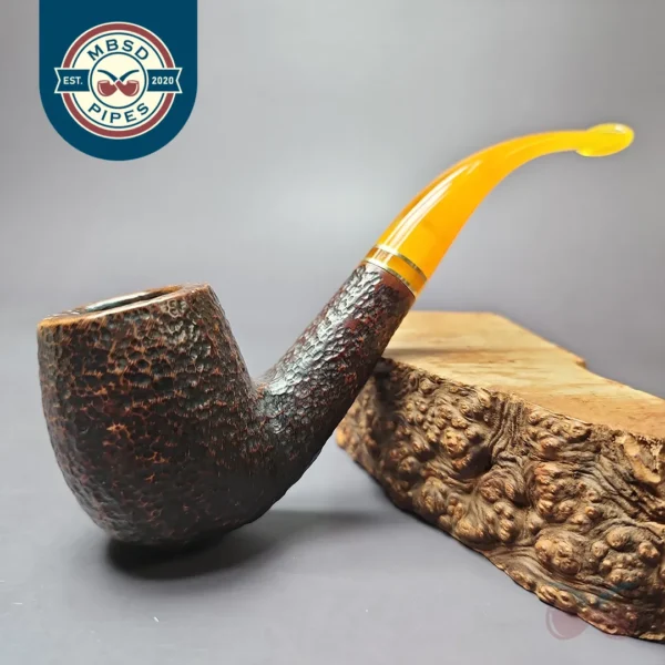 Savinelli for Pipes Ltd Rusticated Bent Billiard Estate Briar Pipe, Italian Estates