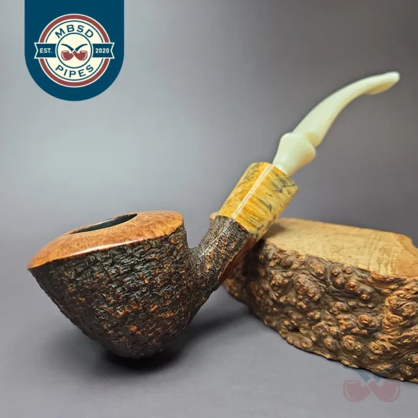Randy Wiley Galleon Rusticated Freehand Estate Briar Pipe