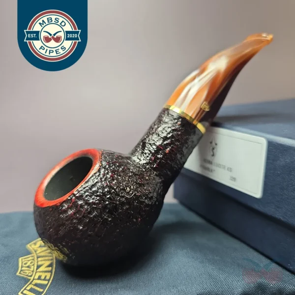 Savinelli Roma Lucite 320 KS Rusticated Estate Briar Pipe, Italian Estates 6mm