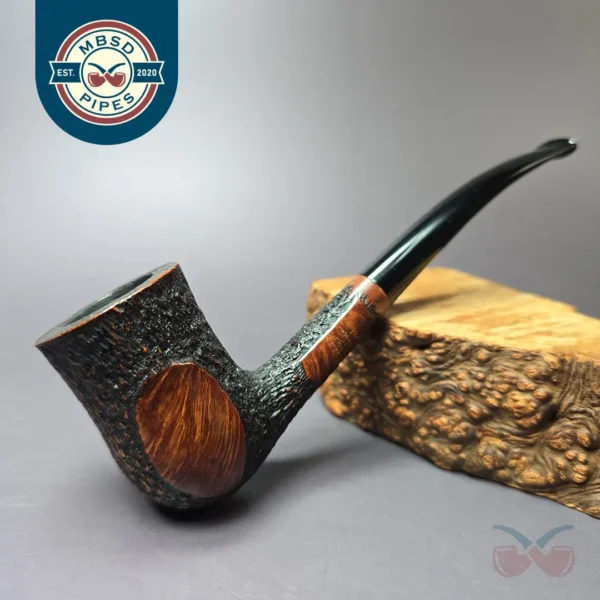 Jarl 12 Partially Rusticated Vase Dublin Estate Briar Pipe, Danish Estates