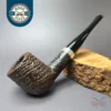 Tudor Bark by Les Wood Sandblasted Billiard Estate Briar Pipe, English Estates