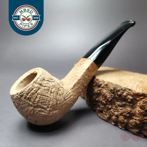 Morgan Bones Sandblasted Panel Shank Apple Briar Pipe, New