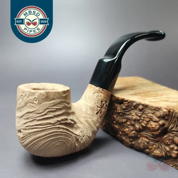 Morgan Bones Sandblasted Bent Billiard Briar Pipe New