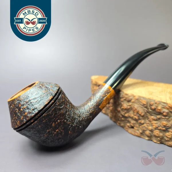 Mina Pipes Sandblasted Rhodesian Estate Briar Pipe, Unsmoked