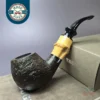 Tsuge Bamboo 363 Sandblasted Egg Estate Briar Pipe, Unsmoked, 9mm