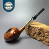 Mina Pipes Smooth Squat Tomato w/ Horn Estate Briar Pipe, Unsmoked