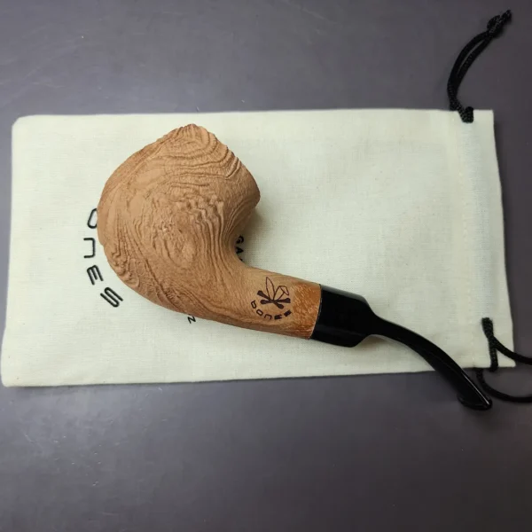 Morgan Bones Sandblasted Bent Apple Briar Pipe, New - Image 2