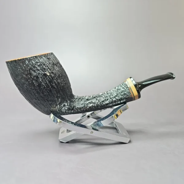 Vitale Rusticated Dublin w/ Olivewood Handmade Estate Briar Pipe - Image 2