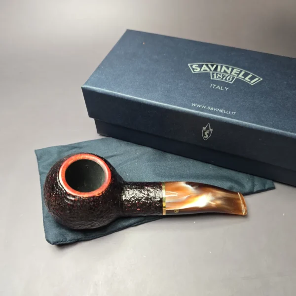 Savinelli Roma Lucite 320 KS Rusticated Estate Briar Pipe, Italian Estates 6mm - Image 2