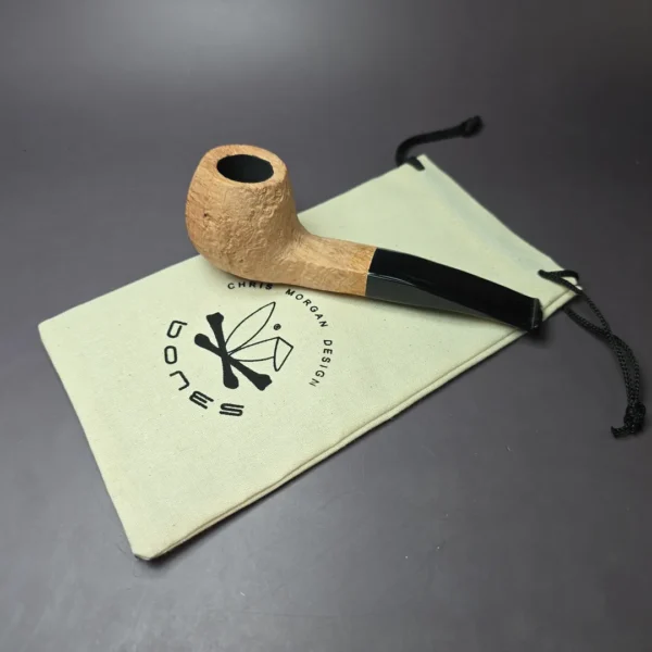 Morgan Bones Sandblasted Panel Shank Apple Briar Pipe, New - Image 2