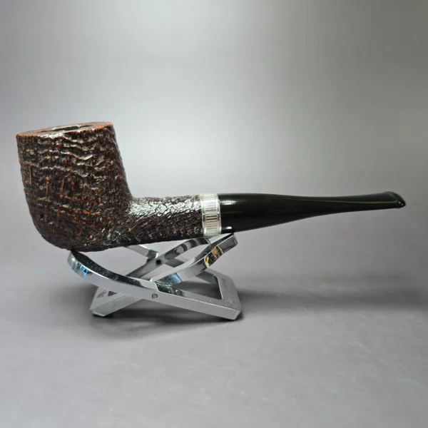 Tudor Bark by Les Wood Sandblasted Billiard Estate Briar Pipe, English Estates - Image 2