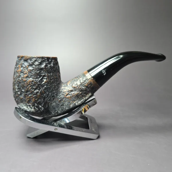 Auld Erin (by Peterson) 9BC Rusticated Bent Billiard Estate Briar Pipe, Irish Estates - Image 2