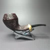 HS Studio Sandblasted Bulldog w/ Boxwood Estate Briar Pipe, Unsmoked - Image 2