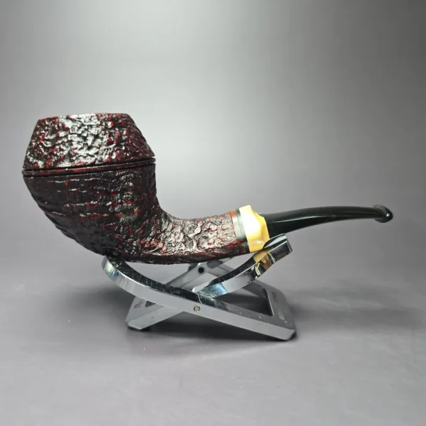 HS Studio Sandblasted Bulldog w/ Boxwood Estate Briar Pipe, Unsmoked - Image 2