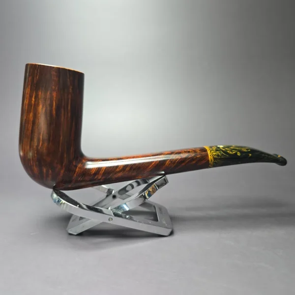 JT Cooke 2001 Magnum Smooth 1/4 Bent Stack Estate Briar Pipe, Unsmoked - Image 2