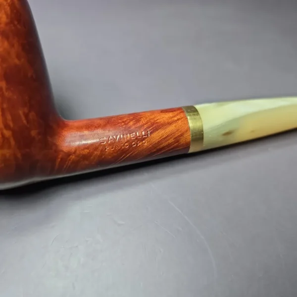 Savinelli Punto Oro 114 KS Smooth Billiard w/ Gold Estate Briar Pipe, Unsmoked, 6mm - Image 2