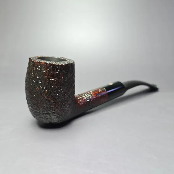 Ashton Pebble Grain XX Sandblasted Bent Billiard Estate Briar Pipe, Unsmoked - Image 2